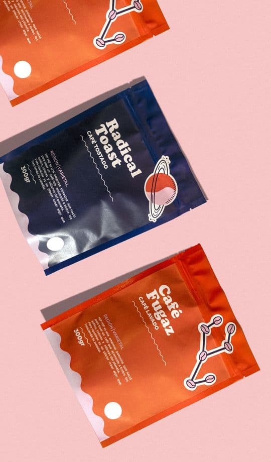 Colorful coffee bag packaging